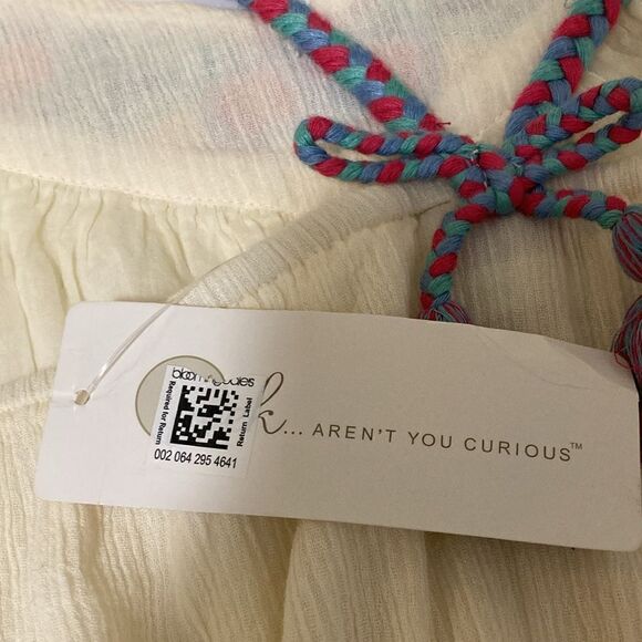 Peek NWT Girls Aren’t You Curious Embroidered Romper in Off White. Size (10). - Picture 8 of 9